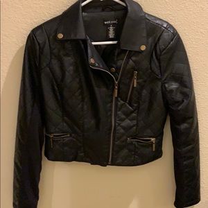 Black faux leather jacket